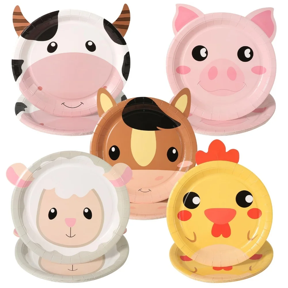 Farm Animal Birthday Party Set – 50 Piece Tableware & Decor Kit -New!
